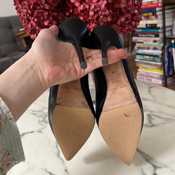 Jimmy Choo classic black stilettos 4.75” heel 0.5” platform pumps - Picture 7 of 8